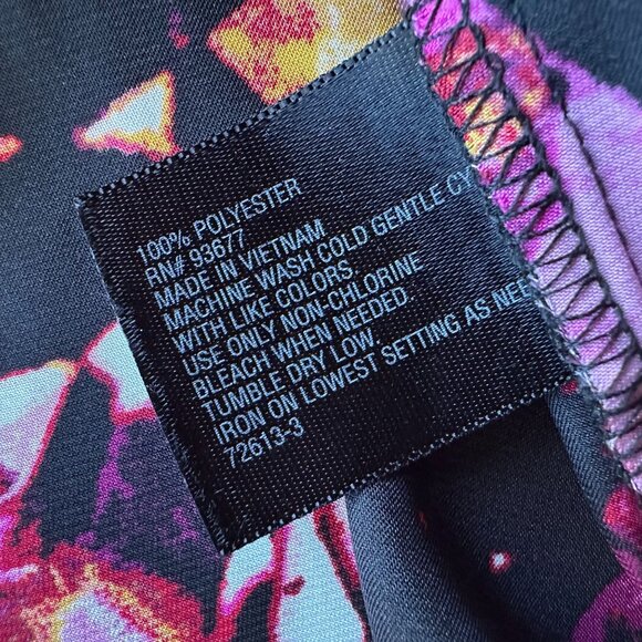 NEW Worthington Womens XL Top Abstract Diamond Multicolor Satin Blouse - Picture 8 of 8